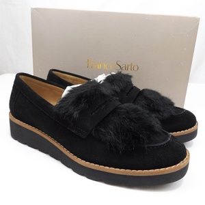 Franco Sarto Harriet Suede Loafers - Black 5M